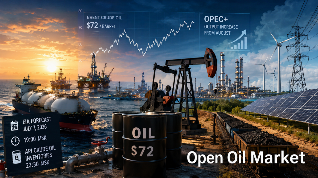 石油和能源新闻 - 2026年7月7日：布伦特、OPEC+、EIA预测和API库存