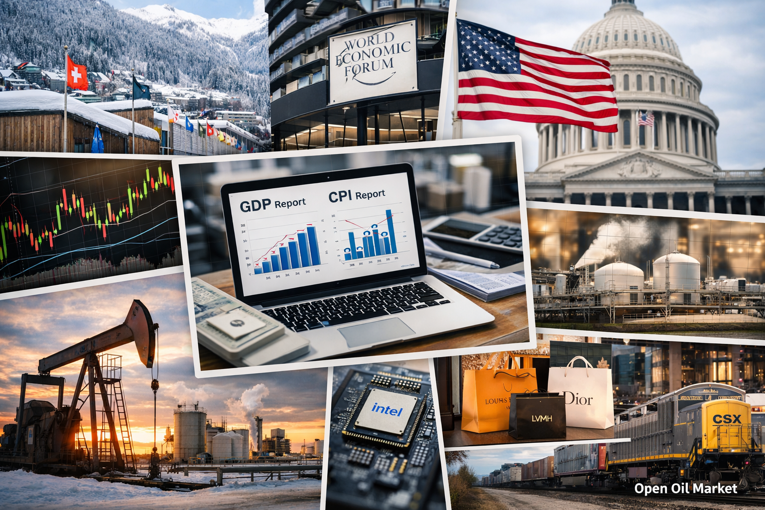 经济事件和公司财报 — 星期四，2026年1月22日：世界经济论坛，美国CPI和美国GDP