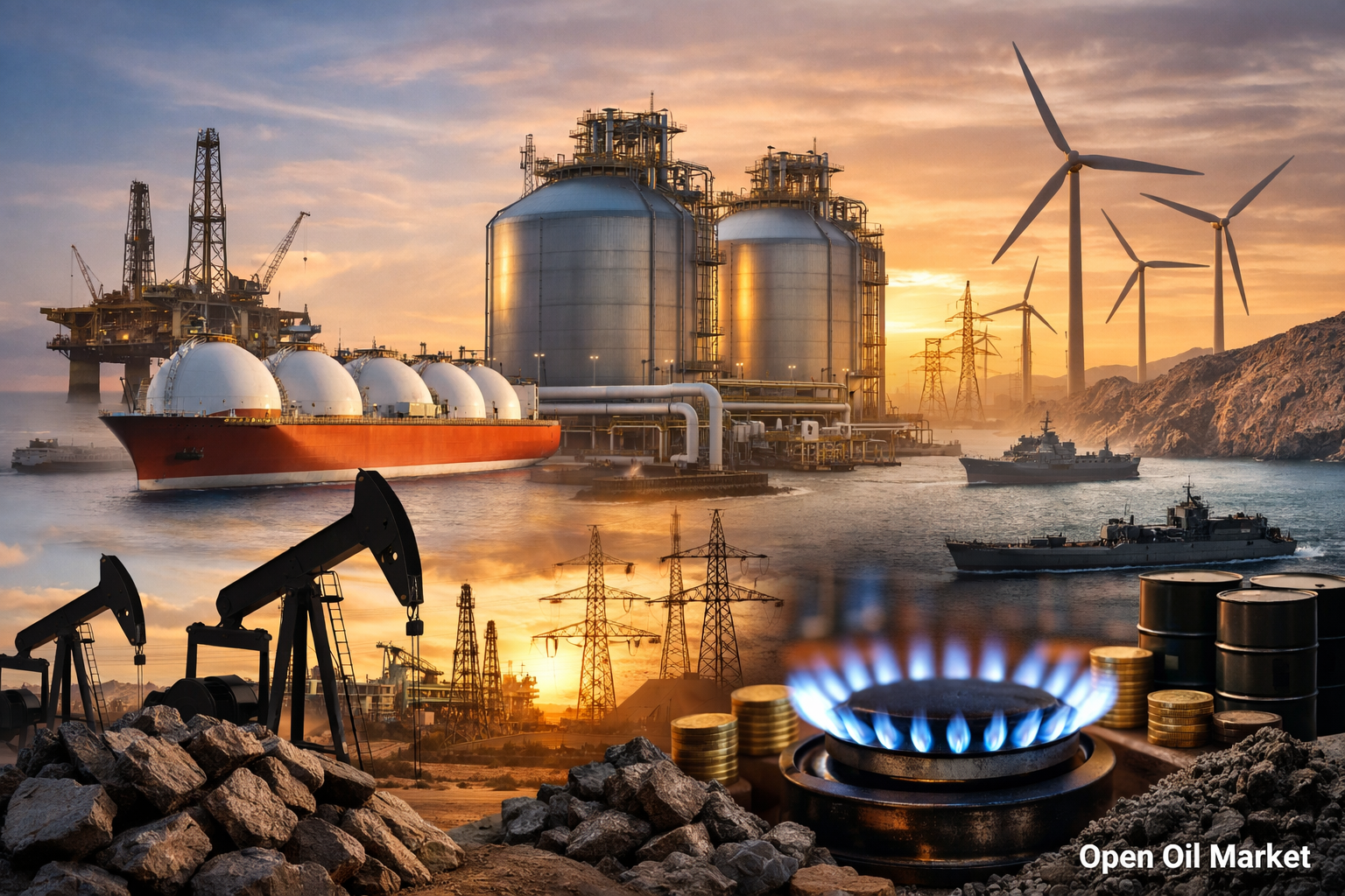 石油和能源新闻 - 星期四, 2026年2月26日: 伊朗局势升级风险, Brent/WTI动态以及液化天然气创纪录流入欧洲