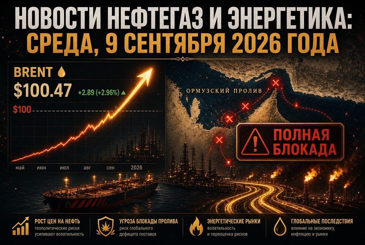 石油天然气与能源新闻：2026年9月9日周三 - 布伦特原油在霍尔木兹海峡封锁威胁下冲击100美元