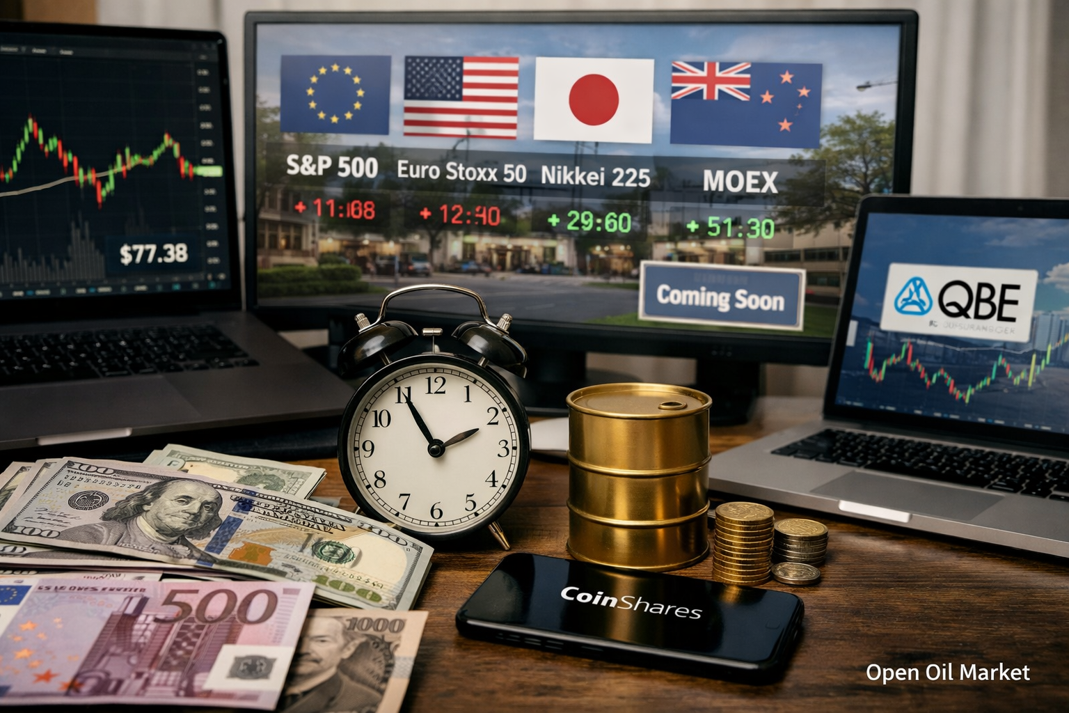 经济事件和企业财报 — 2026年2月21日 全球市场，S&P 500，Euro Stoxx 50，Nikkei 225，MOEX