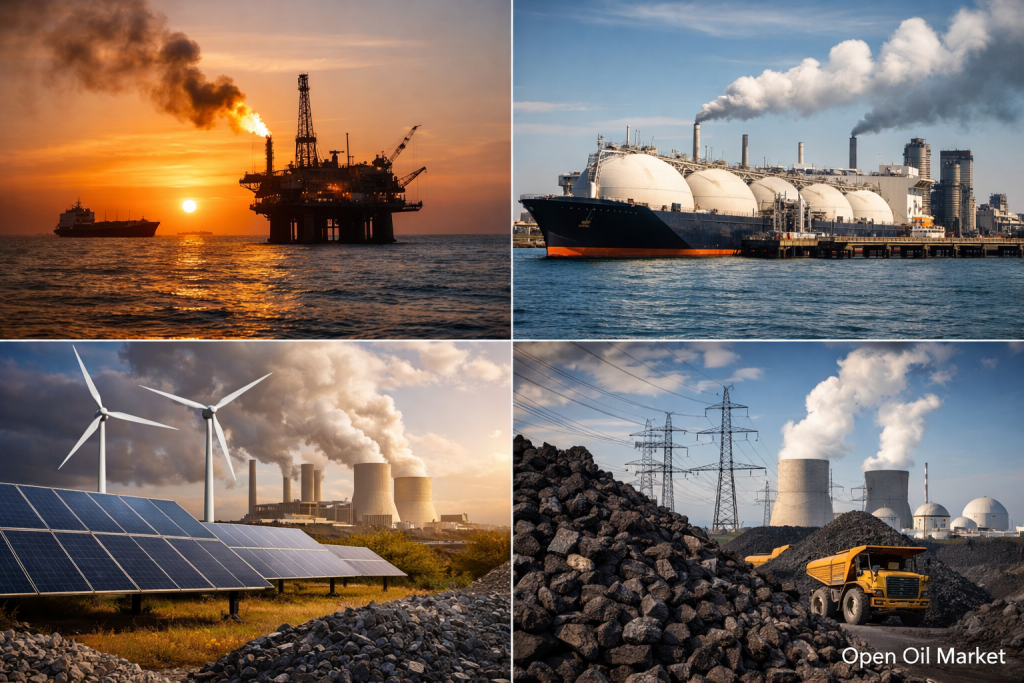 全球能源市场:石油、天然气、液化天然气、电力、可再生能源、煤炭、精炼生产2026年4月1日